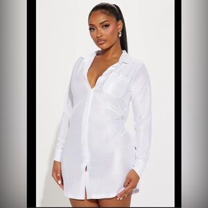 Fashion Nova White Long Sleeve Dress